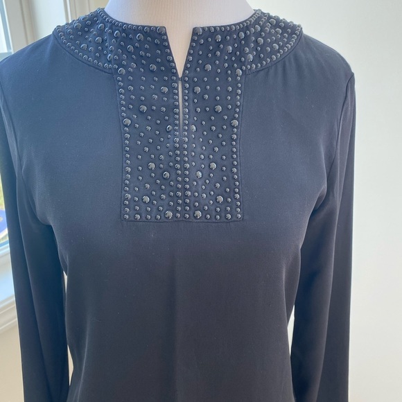 St.John Knits Silk Tunic Top with Beading Size Xsmall - Picture 3 of 7